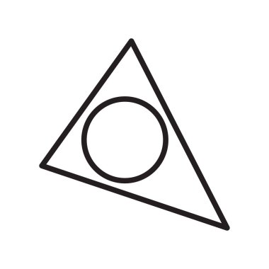 Web ve mobil uygulaması tasarımı, üçgen logo kavramı için beyaz arka plan üzerinde izole üçgen simge vektör