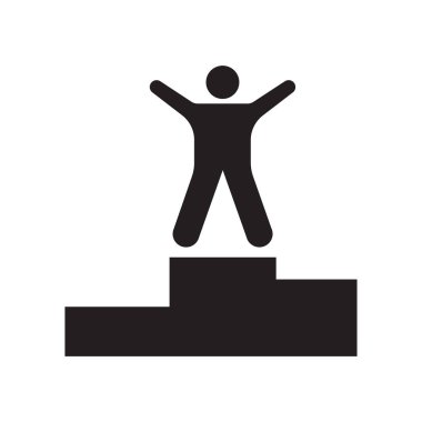 Kazanan simge vektör işareti ve beyaz arka plan üzerinde kazanan logo kavramı izole sembolü