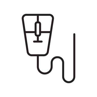 Bilgisayar fare simgesi üzerinde izole beyaz arka plan web ve mobil uygulaması tasarımı, bilgisayar fare logo kavramı için vektör