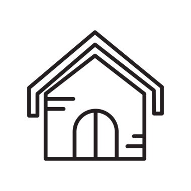 Web ve mobil uygulaması tasarım, ev logo kavramı, anahat simgesini, doğrusal işareti, anahat simgesini, doğrusal işareti için beyaz arka plan üzerinde izole House simge vektör