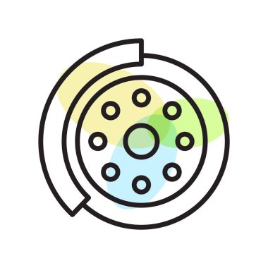 Fren disk simge vektör işareti ve üzerinde beyaz backgro izole sembolü