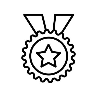 Rozet simge vektör işareti ve beyaz arka plan üzerinde izole sembolü, 