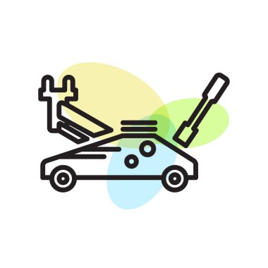 Hidrolik kriko simge vektör web ve mobil uygulaması tasarımı, hidrolik kriko logo kavramı için izole üzerinde beyaz arka plan