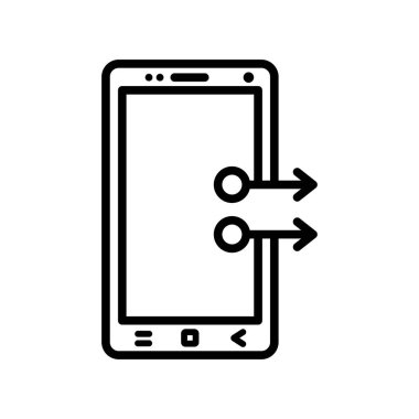 Smartphone simge vektör işareti ve üzerinde beyaz backgro izole sembolü