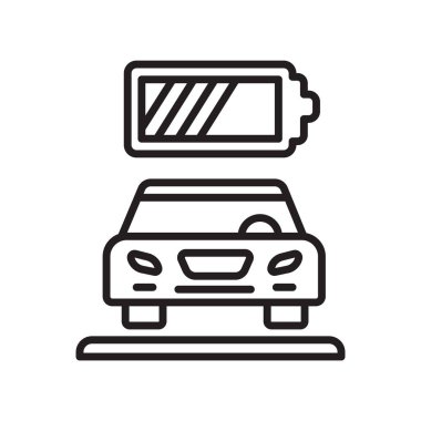 Web ve mobil uygulaması tasarımı, pil logo kavramı için beyaz arka plan üzerinde izole pil simgesi vektör