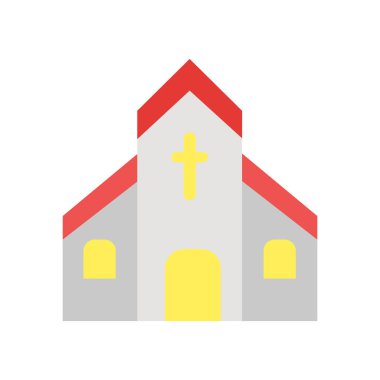 Kilise simge vektör işareti ve beyaz arka plan üzerinde izole sembolü,