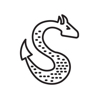 Dragon simge vektör işareti ve beyaz arka plan üzerinde izole sembolü,