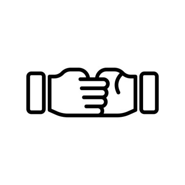 Elini sıkmak simge vektör işareti ve üzerinde beyaz backgro izole sembolü