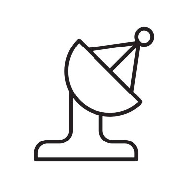 Uydu çanağı simge vektör web ve mobil uygulaması tasarımı, uydu çanağı logo kavramı için izole üzerinde beyaz arka plan