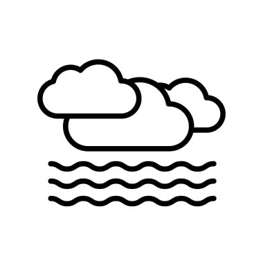 Bulutlar simge vektör işareti ve beyaz arka plan üzerinde bulutlar logo kavramı izole sembolü