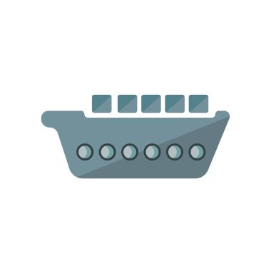 Gemi simge vektör web ve mobil uygulaması tasarımı, gemi logo kavramı için izole üzerinde beyaz arka plan