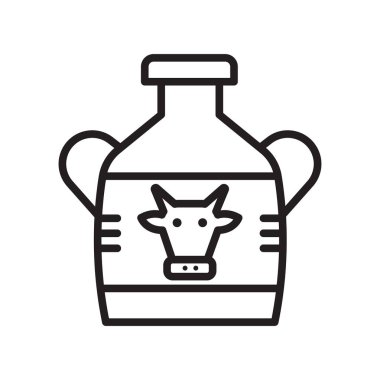 Süt simge vektör işareti ve izole beyaz arka plan, süt logo kavramı, anahat simgesini, doğrusal işareti, anahat simgesini, doğrusal işareti sembolü