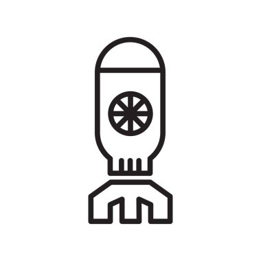 Bomba simge vektör web ve mobil uygulaması tasarım, bomba logo kavramı, anahat simgesini, doğrusal işareti için izole üzerinde beyaz arka plan