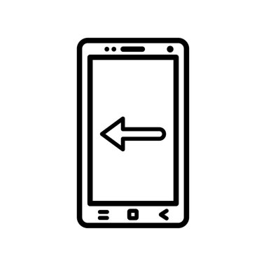 Smartphone simge vektör işareti ve üzerinde beyaz backgro izole sembolü