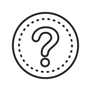 Soru simge vektör işareti ve üzerinde beyaz adam izole sembolü