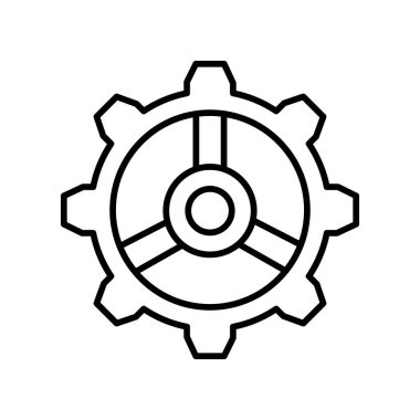 Ayarları simgesi vektör işareti ve beyaz arka plan üzerinde ayarları logo kavramı izole sembolü