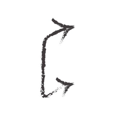 Kabataslak ok simge vektör işareti ve üzerinde beyaz bac izole sembolü