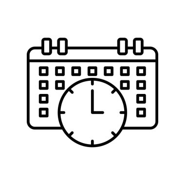 Takvim simge vektör işareti ve beyaz arka plan üzerinde takvim logo kavramı izole sembolü