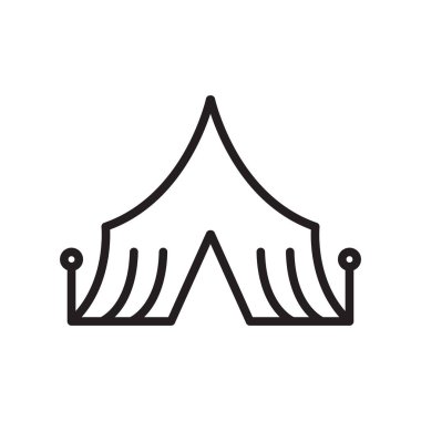 Web ve mobil uygulaması tasarımı, çadır logo kavramı için beyaz arka plan üzerinde izole çadır simge vektör