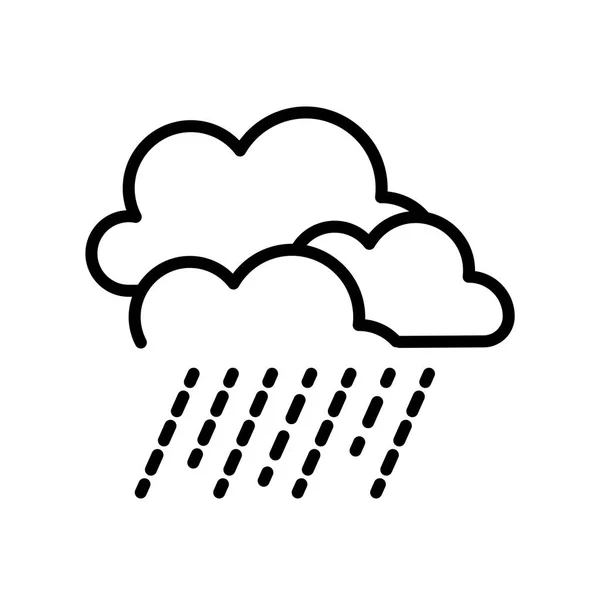 雨图标矢量符号和符号在白色背景下被隔离, 雨标志概念 — 图库矢量图片