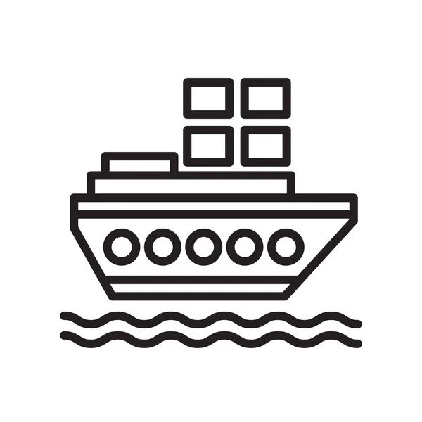 船舶图标矢量隔离白色背景为您的 Web 和移动应用程序设计 船舶徽标概念 轮廓符号 线性标志 — 图库矢量图片