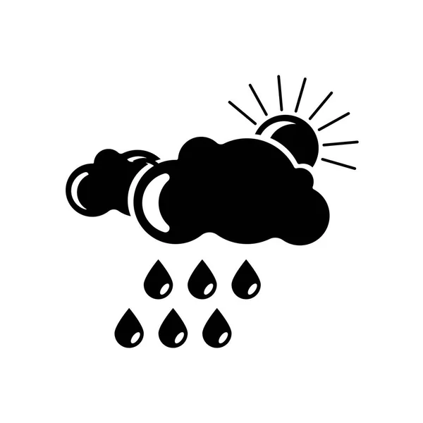 Sun cloud and rain icon vector isolated on white background for your web and mobile app design, Sun cloud and rain logo concept