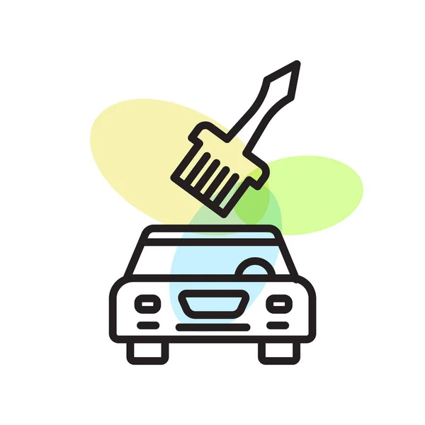 Sinal de vetor de ícone de pintura de carro e símbolo isolado no backg branco — Vetor de Stock