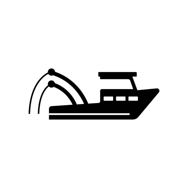 Icono Del Barco Pesca Vector Aislado Fondo Blanco Para Diseño — Archivo Imágenes Vectoriales