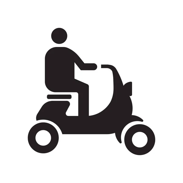 Web とモバイル アプリの設計 ロゴのコンセプトのスクーターのための白い背景に分離されたスクーターのアイコン ベクトル — ストックベクタ
