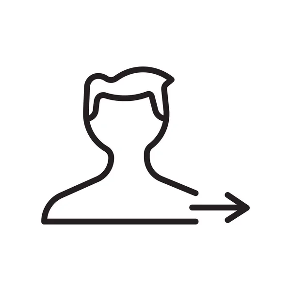 Icona utente segno vettoriale e simbolo isolato su sfondo bianco, Concetto logo utente, simbolo contorno, segno lineare — Vettoriale Stock