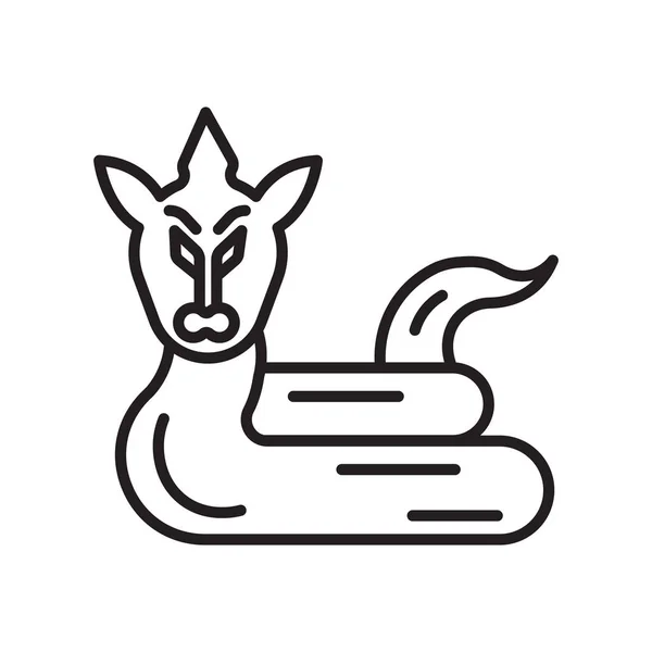 Знак иконки дракона и символ на белом фоне , — стоковый вектор