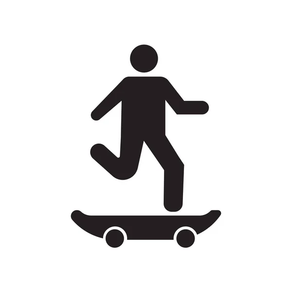 Skater pictogram vector teken en symbool geïsoleerd op een witte achtergrond, Skater logo concept — Stockvector