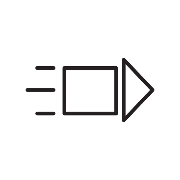 Jobb nyíl ikon vektor jel és szimbólum elszigetelt fehér background, jobbra nyíl embléma koncepció — Stock Vector