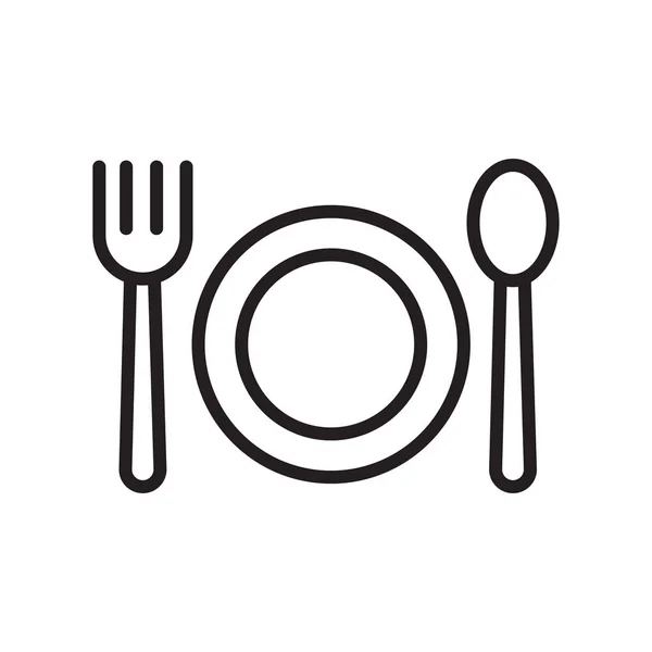 Restoran simge vektör işareti ve beyaz arka plan üzerinde restoran logo kavramı izole sembolü — Stok Vektör