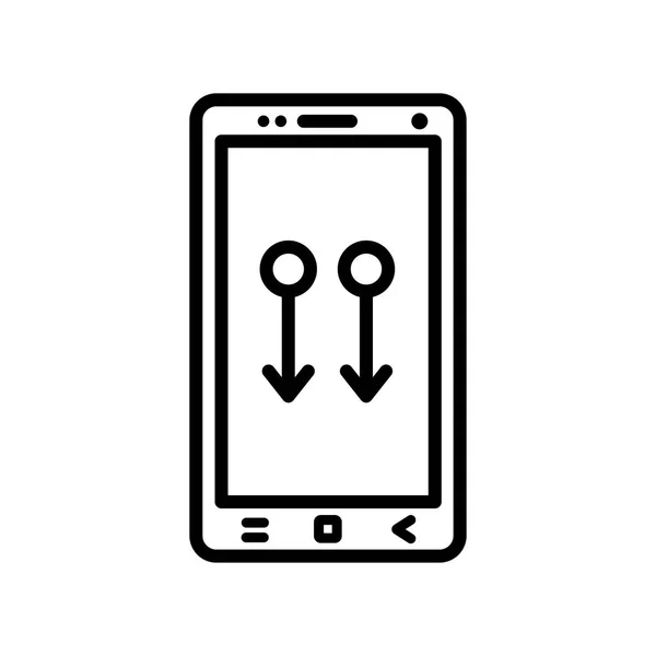 Signo de vector de icono de teléfono inteligente y símbolo aislado en backgro blanco — Vector de stock