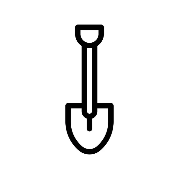 Schaufel Symbol Vektorzeichen und Symbol isoliert auf weißem Hintergrund, — Stockvektor