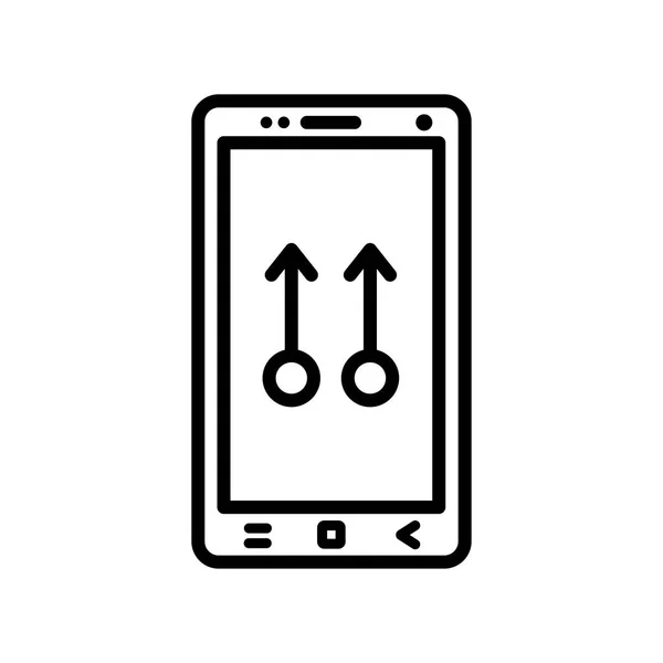 Signo de vector de icono de teléfono inteligente y símbolo aislado en backgro blanco — Vector de stock