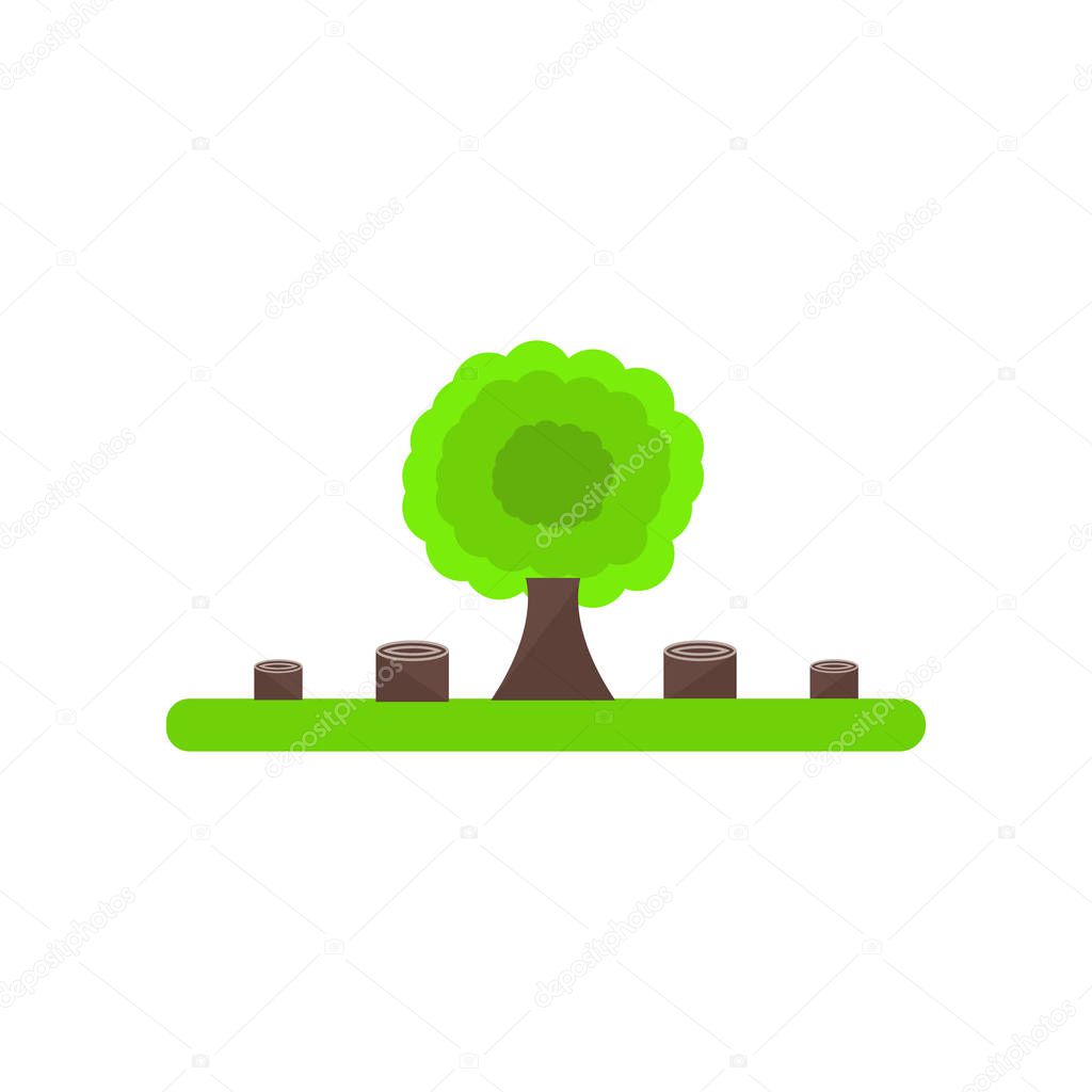 Deforestation icon vector isolated on white background for your web and mobile app design, Deforestation logo concept