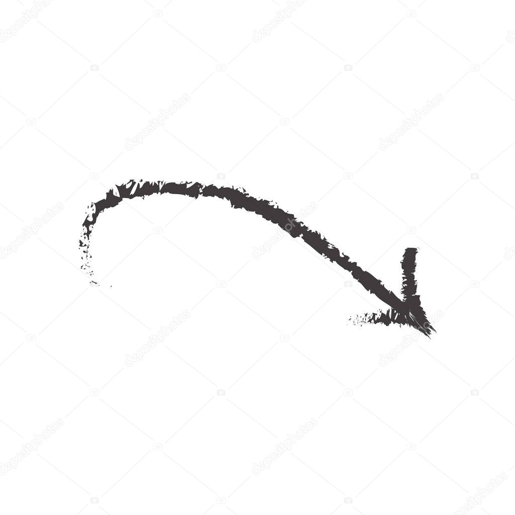 Sketched arrow icon vector isolated on white background for your web and mobile app design, Sketched arrow logo concept