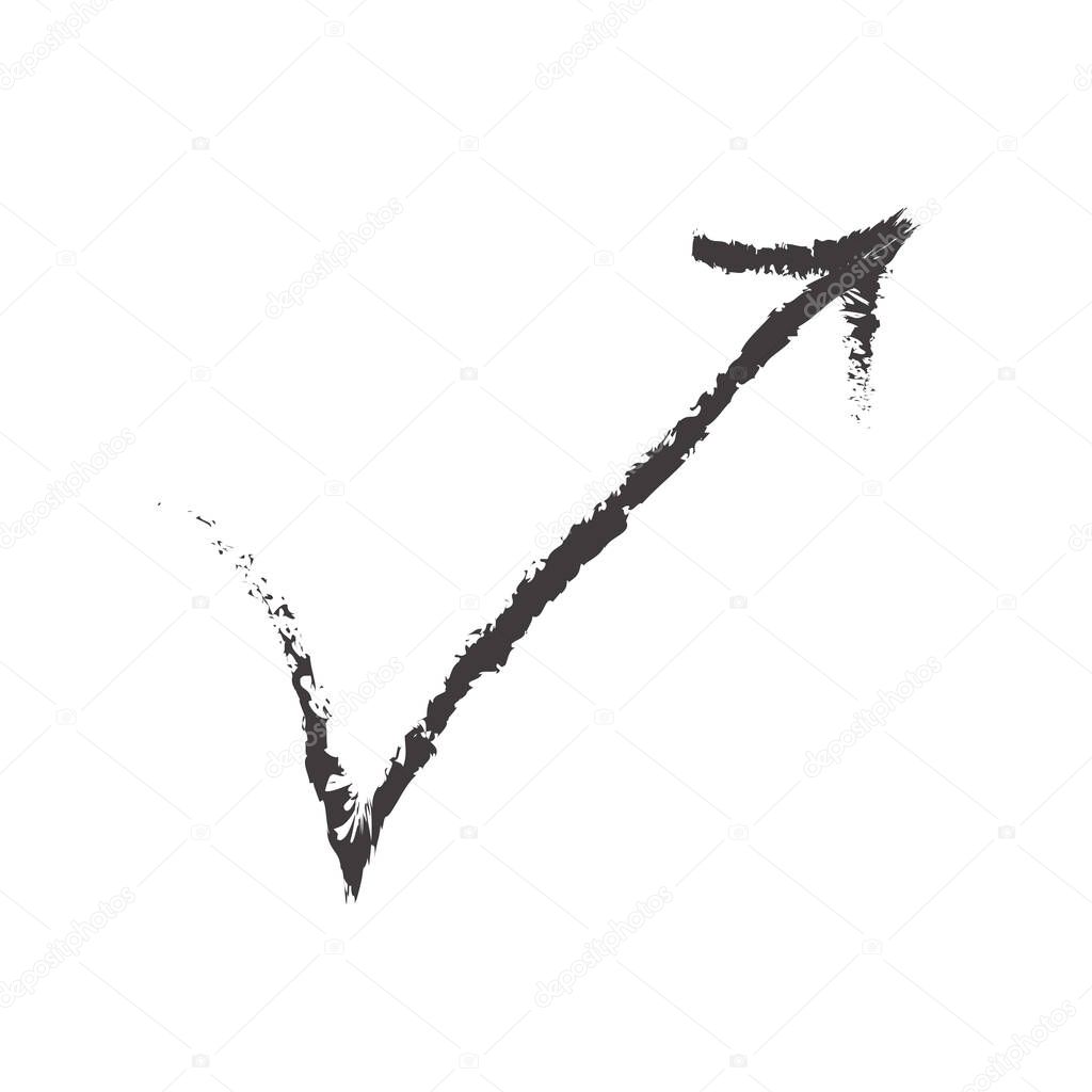 Sketched arrow icon vector isolated on white background for your web and mobile app design, Sketched arrow logo concept