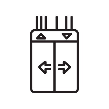 Web ve mobil uygulaması tasarımı, Asansör logo kavramı için beyaz arka plan üzerinde izole Asansör simge vektör