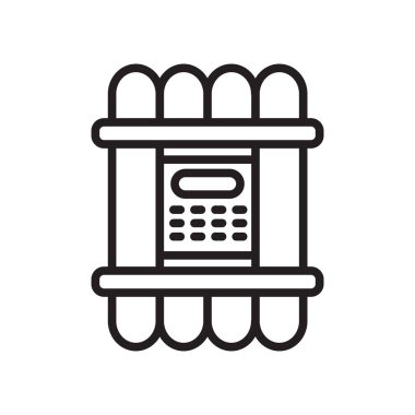 Bomba simge vektör işareti ve izole beyaz arka plan, bomba logo kavramı, anahat simgesini, doğrusal işareti sembolü