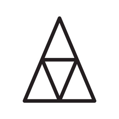 Web ve mobil uygulaması tasarımı, üçgen logo kavramı için beyaz arka plan üzerinde izole üçgen simge vektör