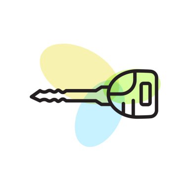 Web ve mobil uygulaması tasarımı, anahtar logo kavramı için beyaz arka plan üzerinde izole anahtar simge vektör