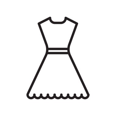 Elbise simge vektör web ve mobil uygulaması tasarımı, elbise logo kavramı için izole üzerinde beyaz arka plan