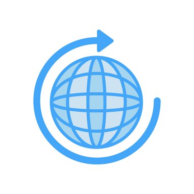 Web ve mobil uygulaması tasarımı, dünya çapında logo kavramı için beyaz arka plan üzerinde izole dünya çapında simge vektör