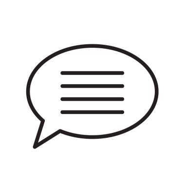 Sohbet simgesi vektör işareti ve beyaz arka plan üzerinde C izole sembolü