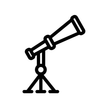 Web ve mobil uygulaması tasarım, teleskop logo kavramı için beyaz arka plan üzerinde izole teleskop simge vektör