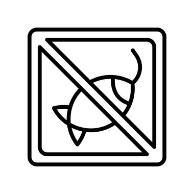 Web ve mobil uygulaması tasarımı, hiçbir balık tutma logo kavramı için beyaz arka plan üzerinde izole hiçbir balık tutma simge vektör