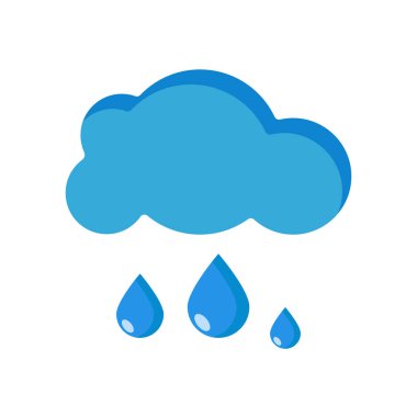 Yağmur simge vektör web ve mobil uygulaması tasarımı, yağmur logo kavramı için izole üzerinde beyaz arka plan